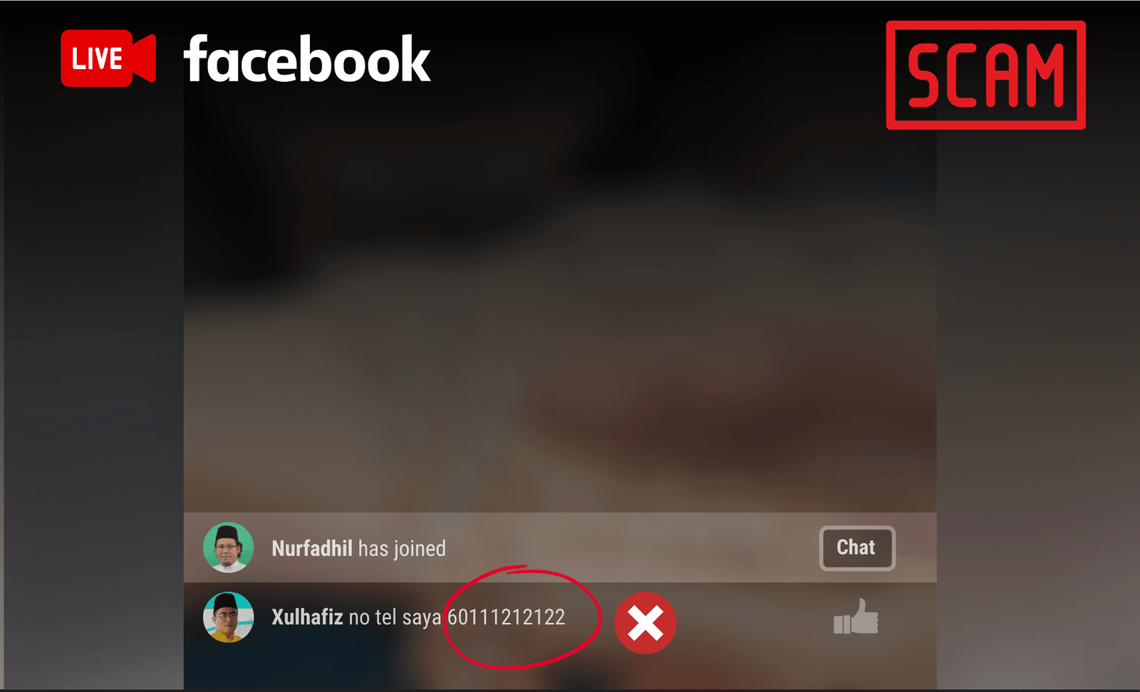 SCAM : Jangan Tinggalkan Nombor Telefon Facebook Live Kedai Emas